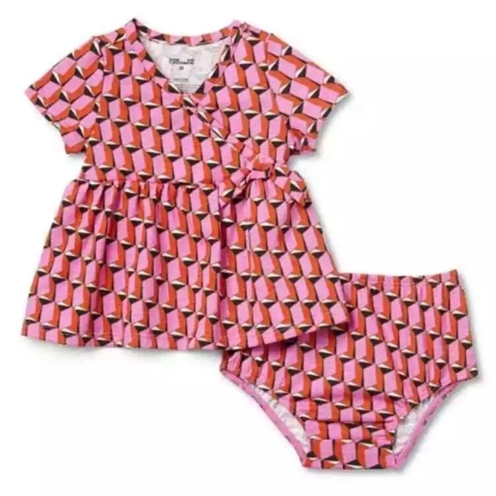 DVF x Target Baby Girl Pink Geometric 2-Piece Set (0-3 Months)
